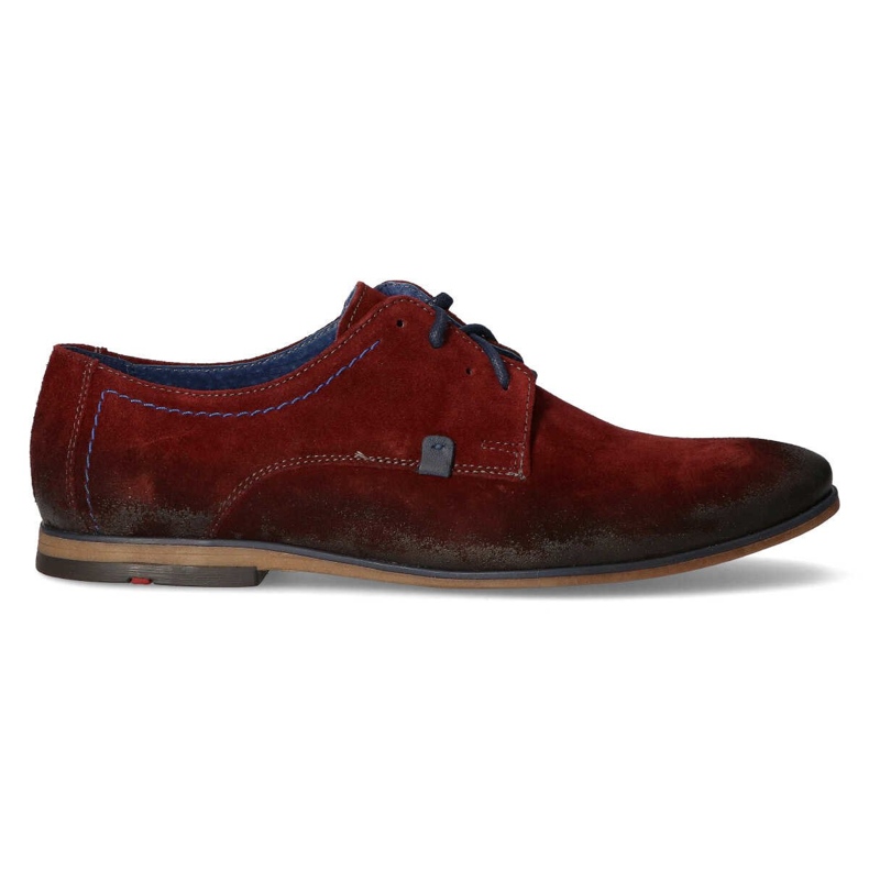 Leather shoes Filippo 239 burgundy velor red