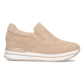 Leather sneakers Filippo DP1512 / 21 Be beige
