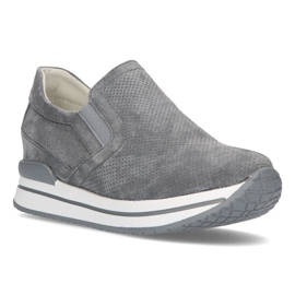 Leather sneakers Filippo DP1512 / 21 Gr gray grey