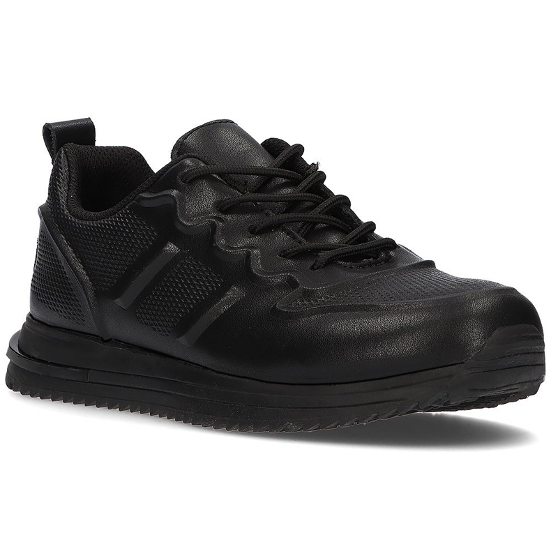 Leather sports sneakers Filippo DP2017 / 21 Bk black