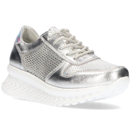 Leather sneakers Filippo DP2011 / 21 Si silver