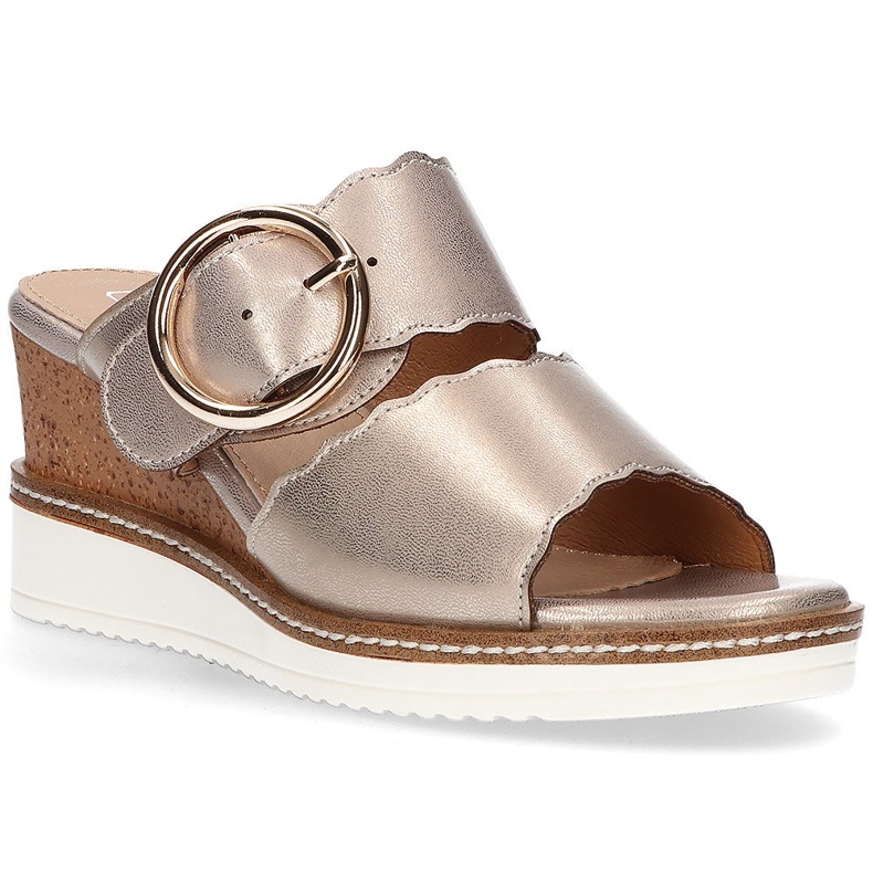 Golden slippers on the wedge Filippo DK2078 / 21 Go