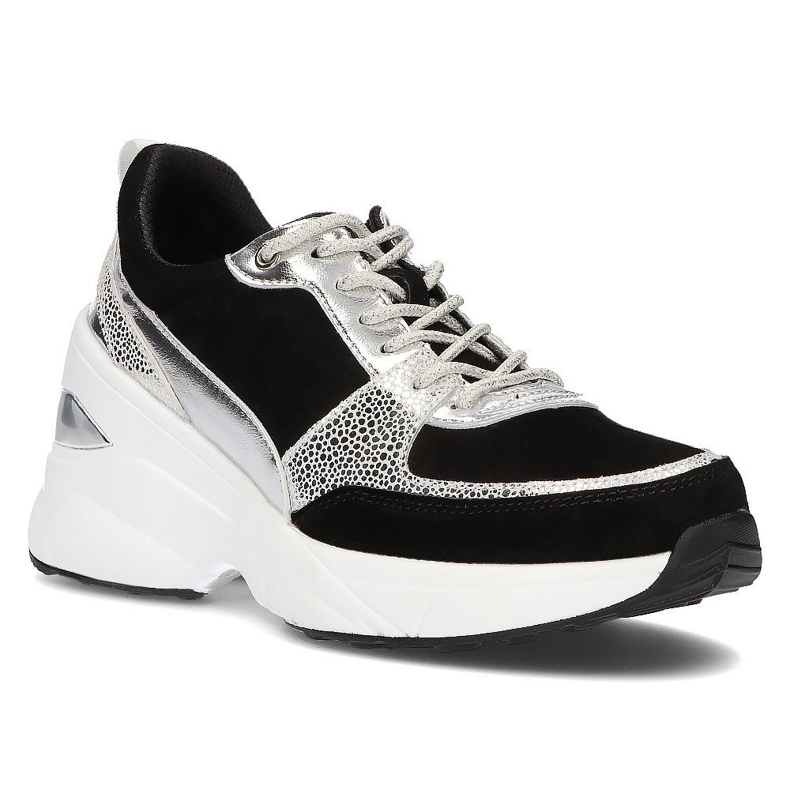 Leather Sneakers Filippo DP2056 / 21 Bk Si black silver Leather Sneakers Filippo DP2056 / 21 Bk Si black silver