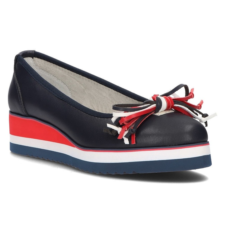 Leather ballerinas Filippo DP2159 / 21 Nv navy blue red