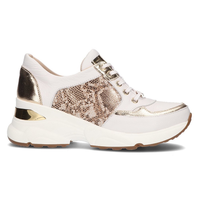 Leather sneakers Filippo 087 white gold golden