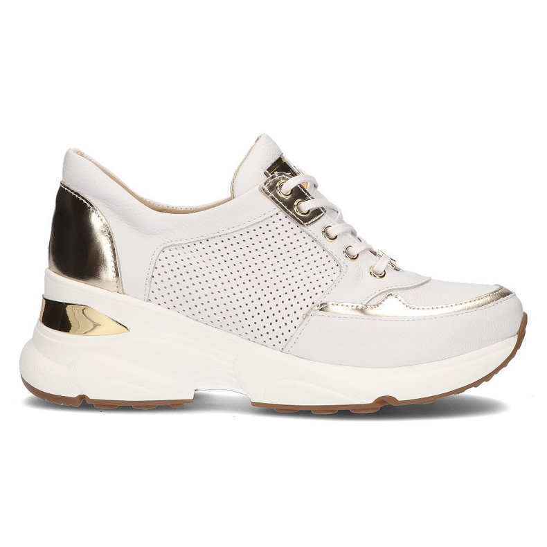 Leather sneakers Filippo 087D white gold golden Leather sneakers Filippo 087D white gold golden