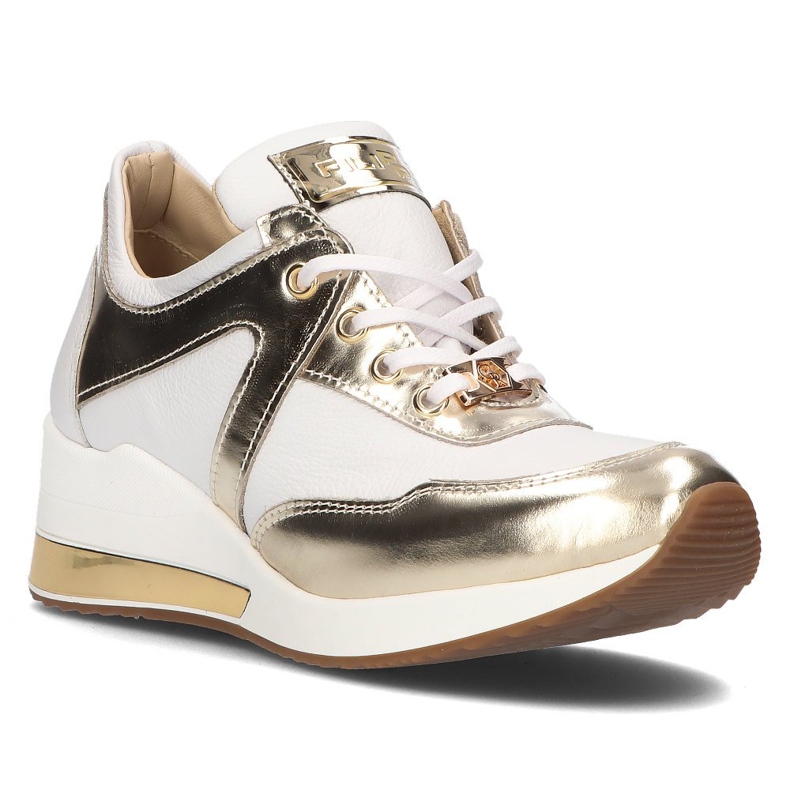 Leather sneakers Filippo 086 white golden