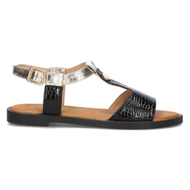 Filippo DS2099 / 21 Bk black sandals golden