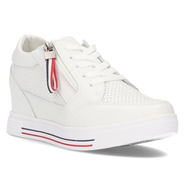 Leather wedge sneakers Filippo DP2350 / 21 Wh white
