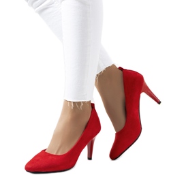 Red pumps on a Cameron stiletto heel