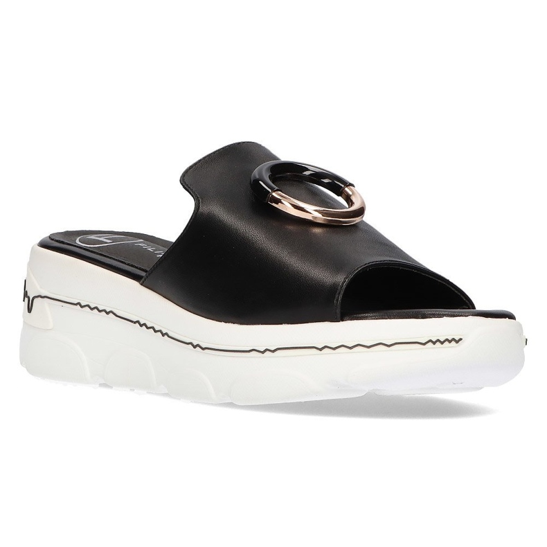Filippo DK2318 / 21 Bk black slippers white