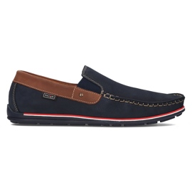 Leather loafers Filippo G-1522K navy blue