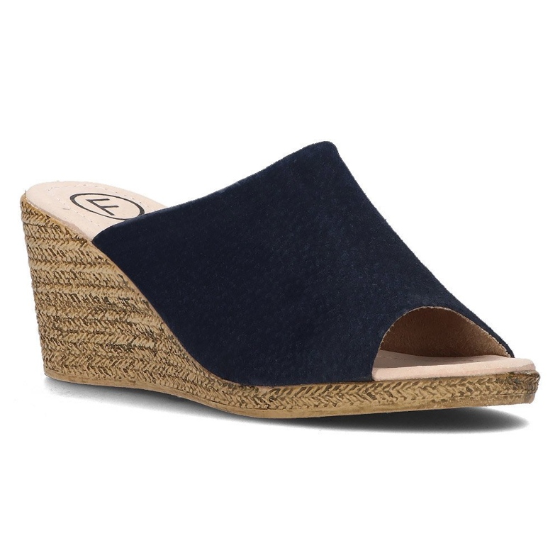 Leather slippers Filippo DK2143 / 21 Nv navy blue Leather slippers Filippo DK2143 / 21 Nv navy blue