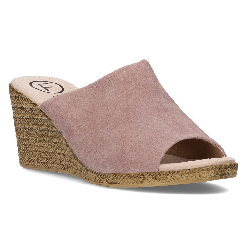 Leather slippers Filippo DK2143 / 21 Sd heather-beige multicolored pink