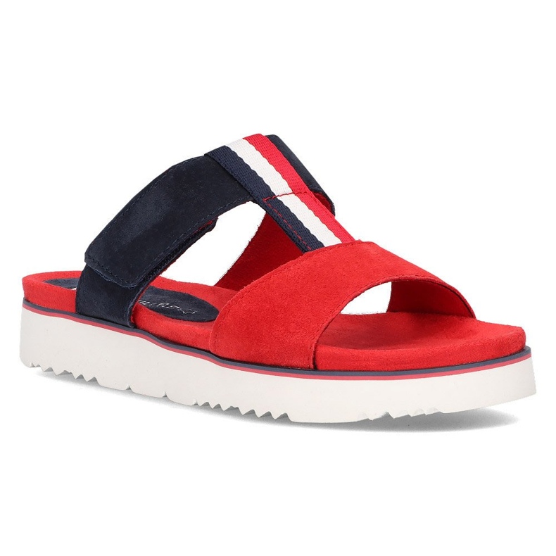 Leather slippers Filippo DK2170 / 21 Rd Nv red navy blue