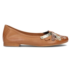 Leather ballerinas Filippo 01358 red brown