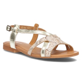 Leather sandals Filippo 05186-25 / 00-5 golden Leather sandals Filippo 05186-25 / 00-5 golden