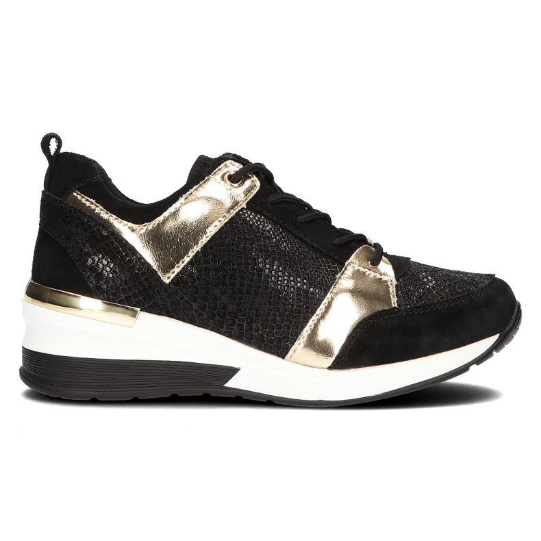 Leather sneakers Filippo DP3170 / 21 Go black gold