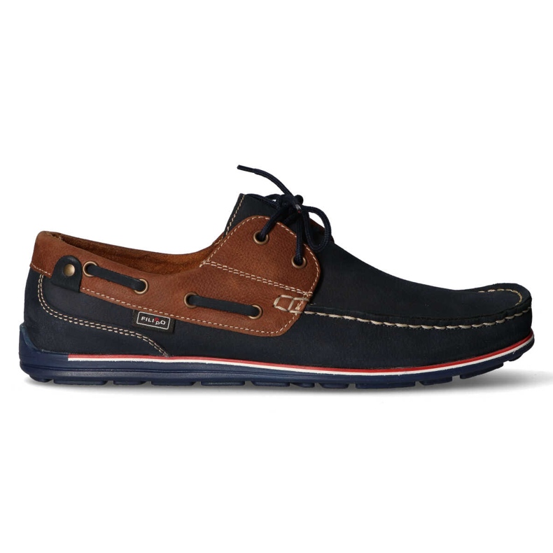 Loafers Filippo 1774 K Granat + Brown nubuck navy blue