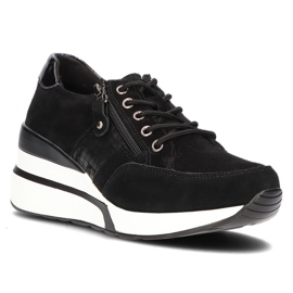 Leather sneakers Filippo DP3176 / 21 Bk black