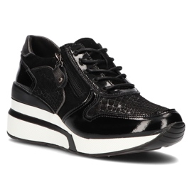Leather sneakers Filippo DP3166 / 21 Bk black Leather sneakers Filippo DP3166 / 21 Bk black