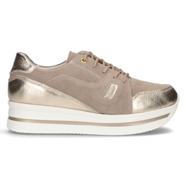 Leather sneakers Filippo DP3407 / 21 Beige
