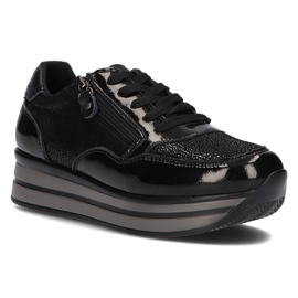 Leather sneakers Filippo DP3152 / 21 Bk Black
