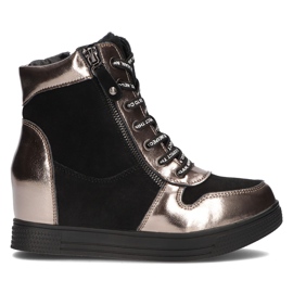 Leather boots Filippo DBT3148 / 21 Bk Gn dark nickel black silver