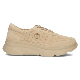 Leather Sneakers Filippo DP2138 / 22 Be Be beige Leather Sneakers Filippo DP2138 / 22 Be Be beige