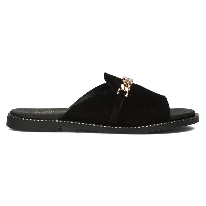 Leather Filippo LH-190 slippers black Leather Filippo LH-190 slippers black