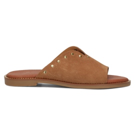 Leather slippers Filippo LH-425 Camel brown