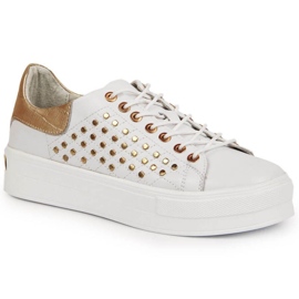 Leather sneakers with rivets platform Filippo W PAW321 white