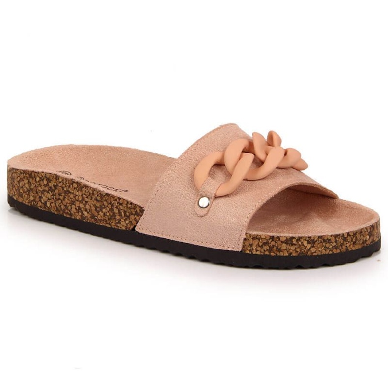 Slippers with a chain Potocki W WOL65 pink