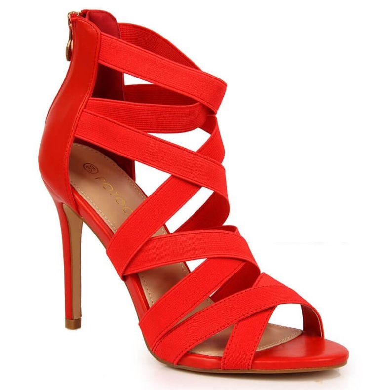 Sandals on a high heel Potocki W WOL69B red