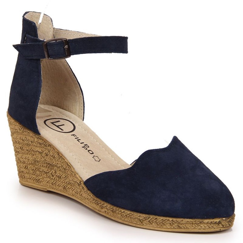 Leather sandals on the wedge Filippo W PAW132D navy blue