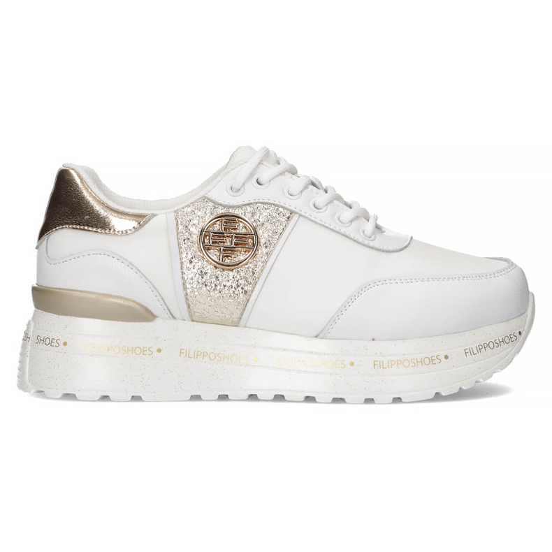 Leather Sneakers Filippo DP3688 / 22 Wh Go white golden