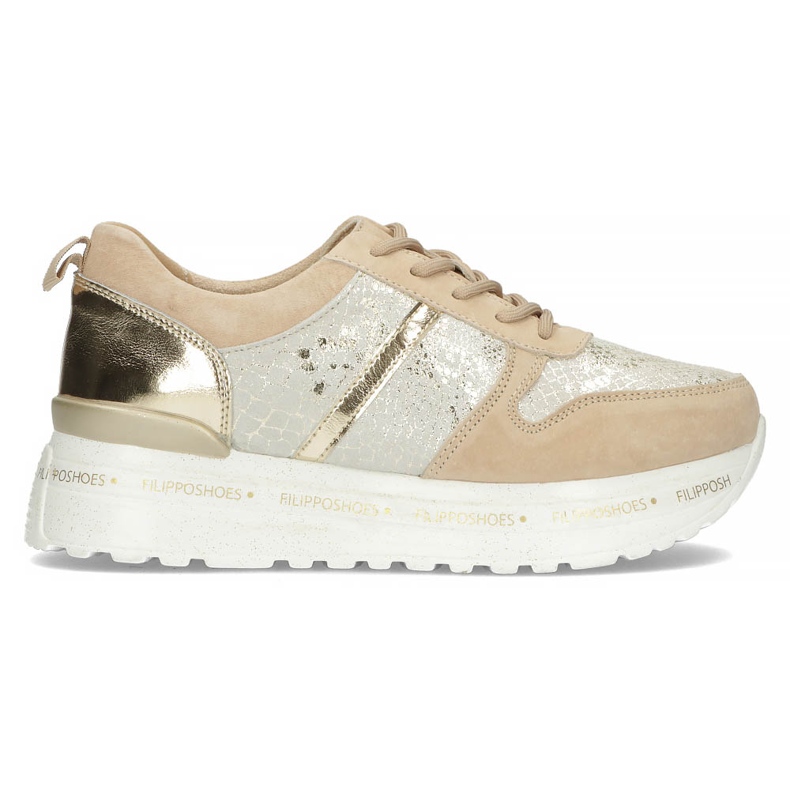 Leather Sneakers Filippo DP3691 / 22 Be Go beige golden