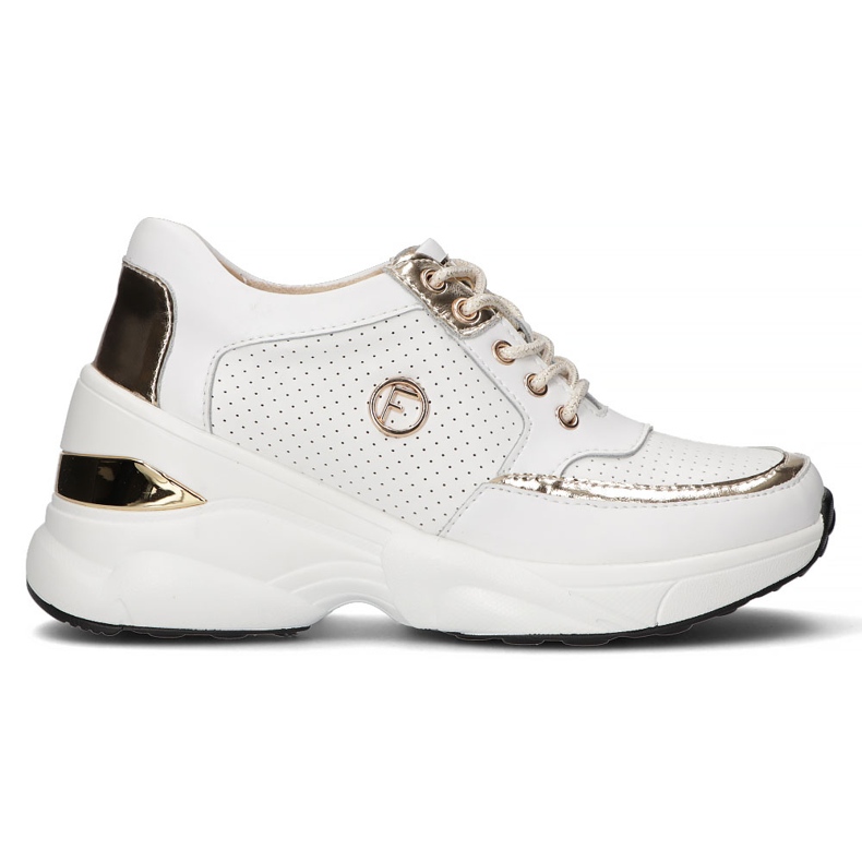 Leather Sneakers Filippo DP3655 / 22 Wh white golden