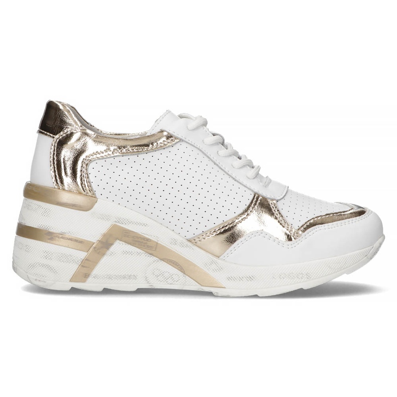 Leather Sneakers Filippo DP3693 / 22 Wh white golden