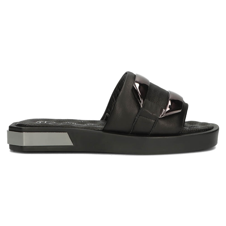Leather slippers Filippo DK3903 / 22 Bk black