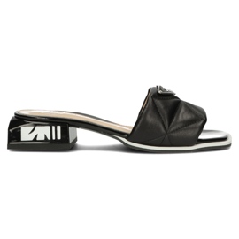 Leather slippers Filippo DK3905 / 22 Bk black Leather slippers Filippo DK3905 / 22 Bk black