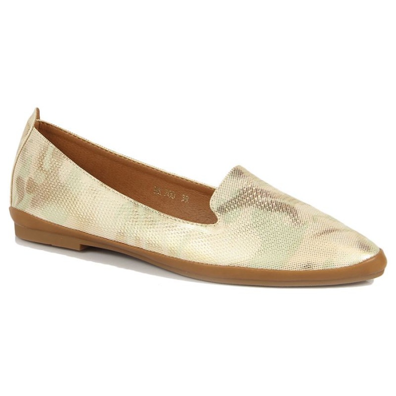 Women's gold lordsy shoes by Sergio Leone golden