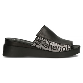 Leather slippers Filippo DK3921 / 22 Bk black