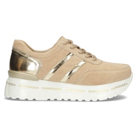 Leather Sneakers Filippo DP3689 / 22 Be beige golden Leather Sneakers Filippo DP3689 / 22 Be beige golden