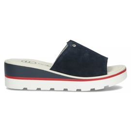 Leather slippers Filippo DK3635 / 22 Nv navy blue