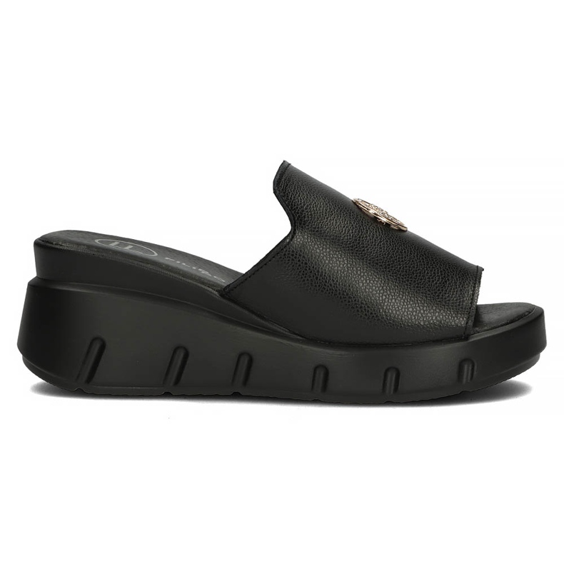 Leather slippers Filippo DK3596 / 22 Bk black Leather slippers Filippo DK3596 / 22 Bk black
