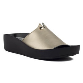 Leather slippers Filippo DK2059 / 22 Go golden Leather slippers Filippo DK2059 / 22 Go golden