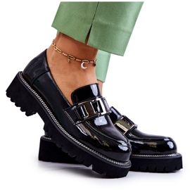 S.Barski Lacquered Leather Shoes in Black Corine