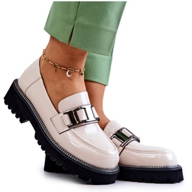 S.Barski Lacquered Leather Shoes Light Beige Corine