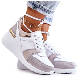 S.Barski Leather sport shoes on a wedge white and gray Rayana S.Barski Leather sport shoes on a wedge white and gray Rayana